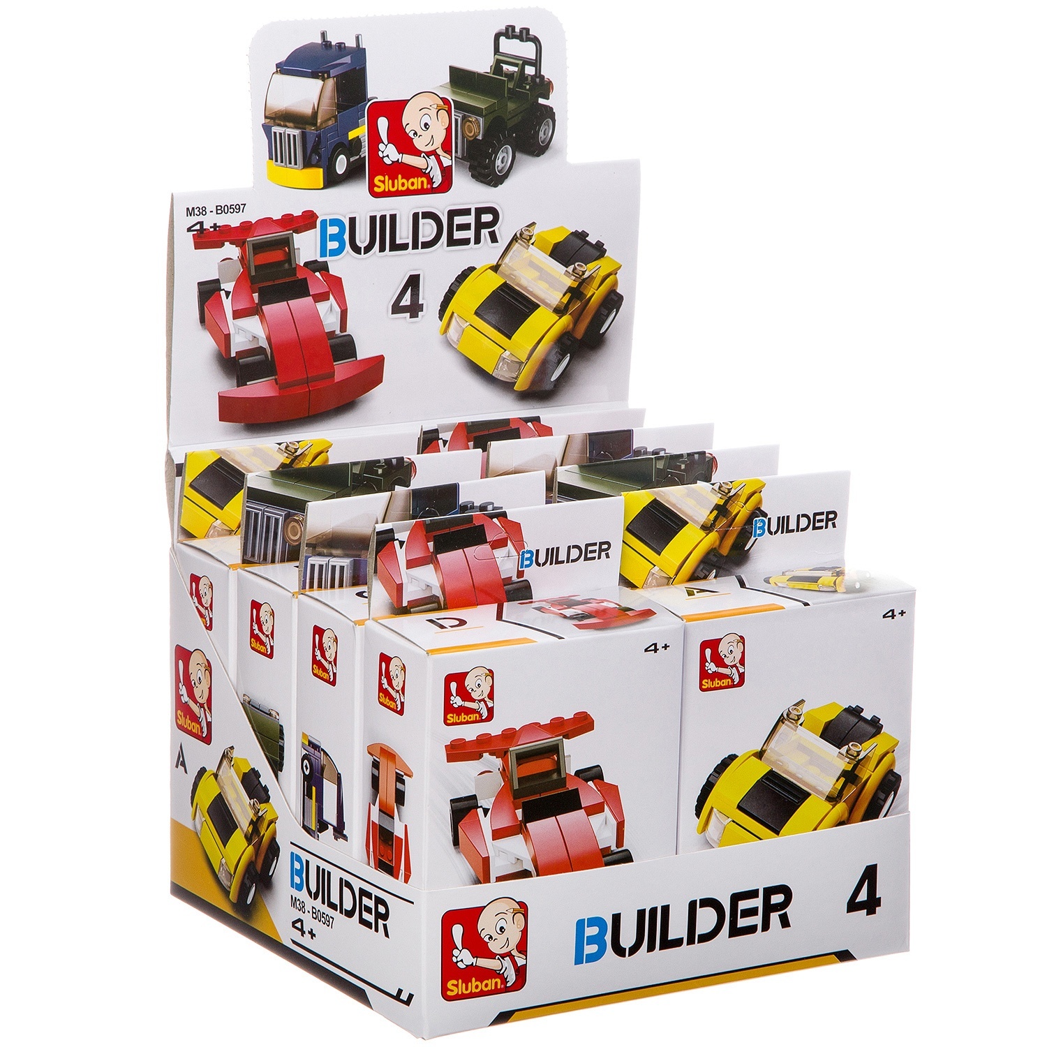 Набор конструкторов Sluban "Builder", Автомобили, 4 вида, 8 шт (Г87714), фото