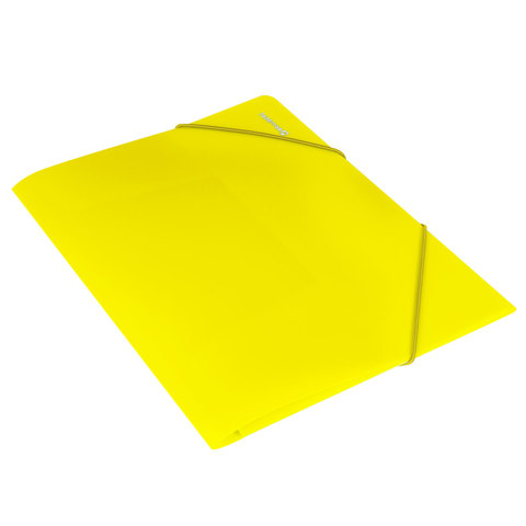 Папка на резинках Brauberg "Neon", неоновая желтая, до 300 листов, 0,5 мм (227461), фото
