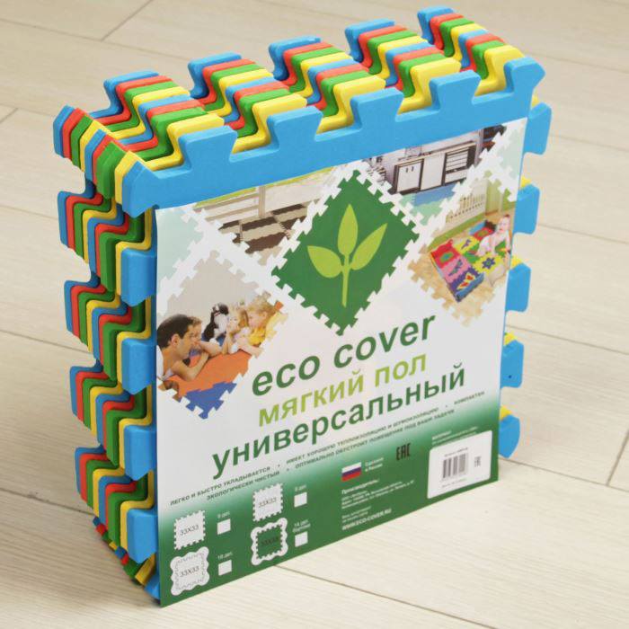Мягкий пол универсальный Eco Cover (ЭкоПолимеры) "Бабочки", 30х30 см фото