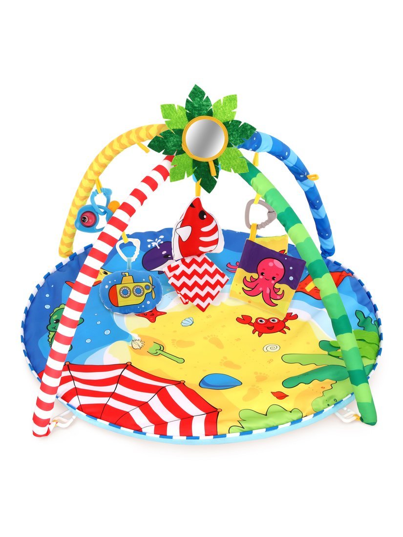 Развивающий коврик Жирафики "Райское местечко" с ростометром, дугами и подвесными игрушками (939868), фото