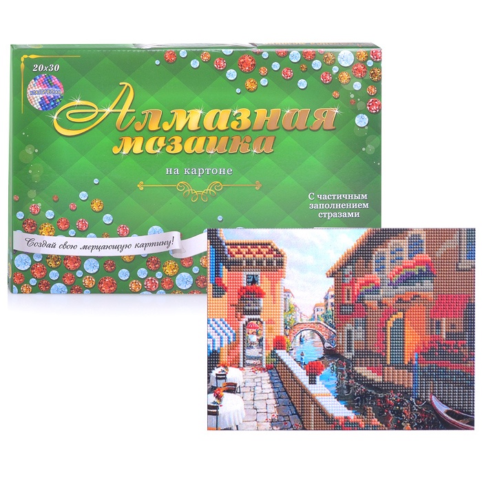 Алмазная мозаика Рыжий кот (классическая) "Летняя Венеция" 20*30 см, с подрамником ACF006 купить по цене 510 руб. в Москве — Юмитой