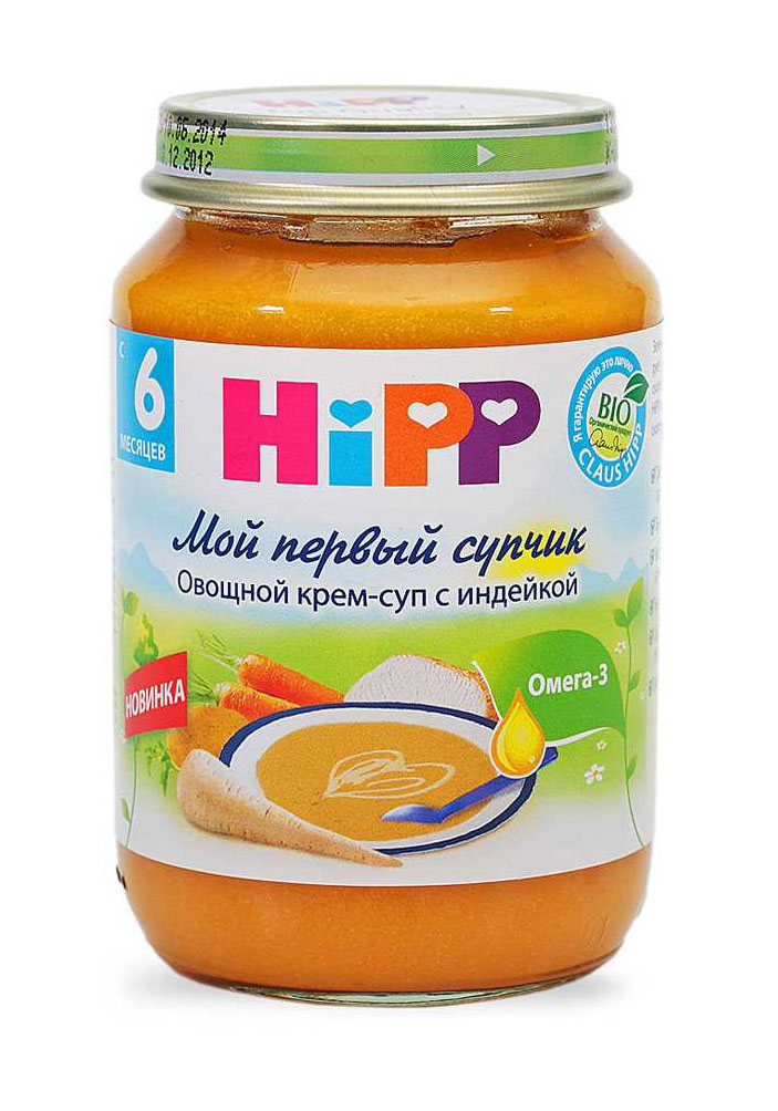 Hipp мой первый супчик овощной крем-суп с индейкой