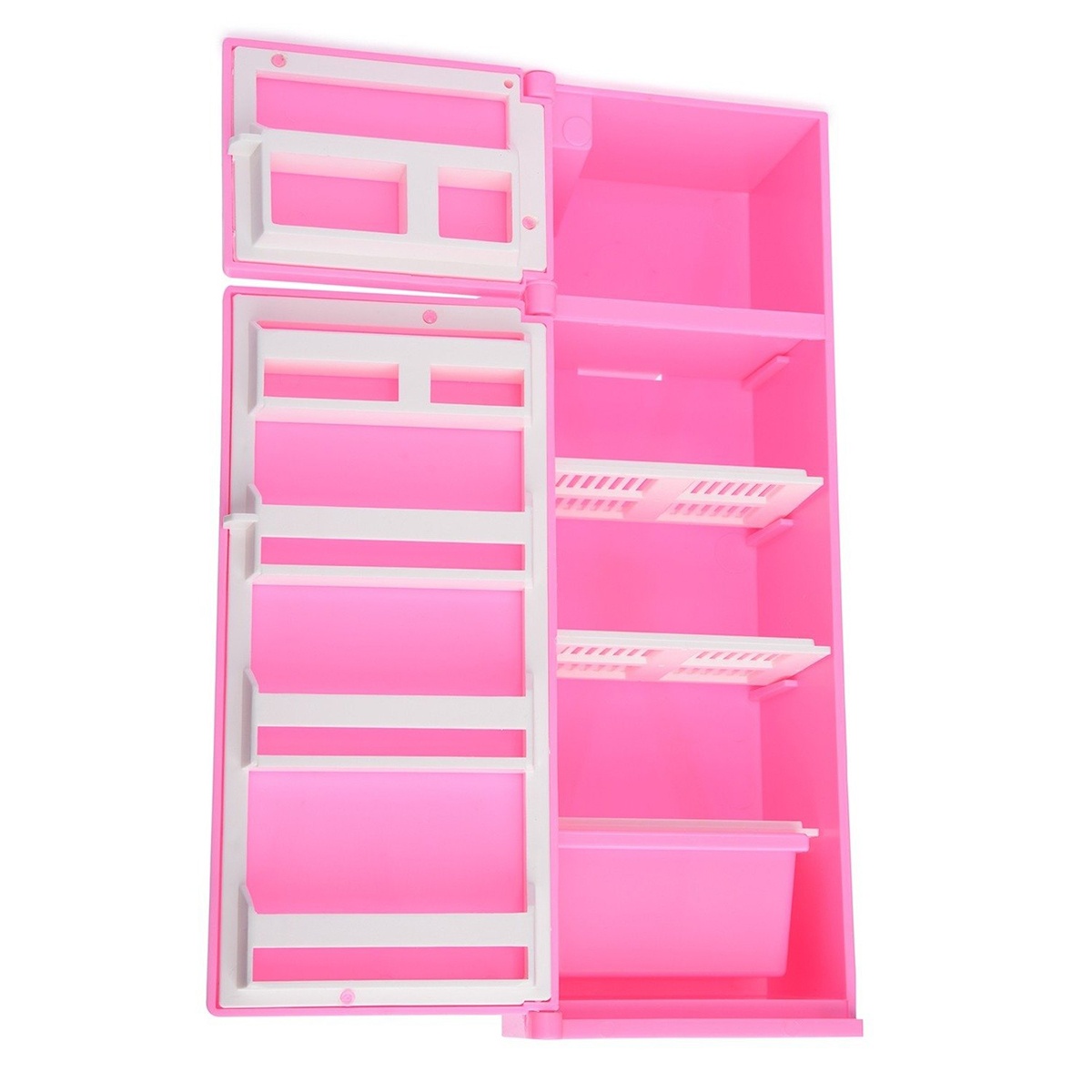 Мебель холодильник розовый с-1385 огонек