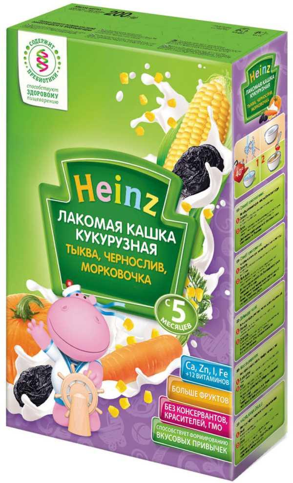 Heinz лакомая каша кукурузная тыква чернослив морковочка