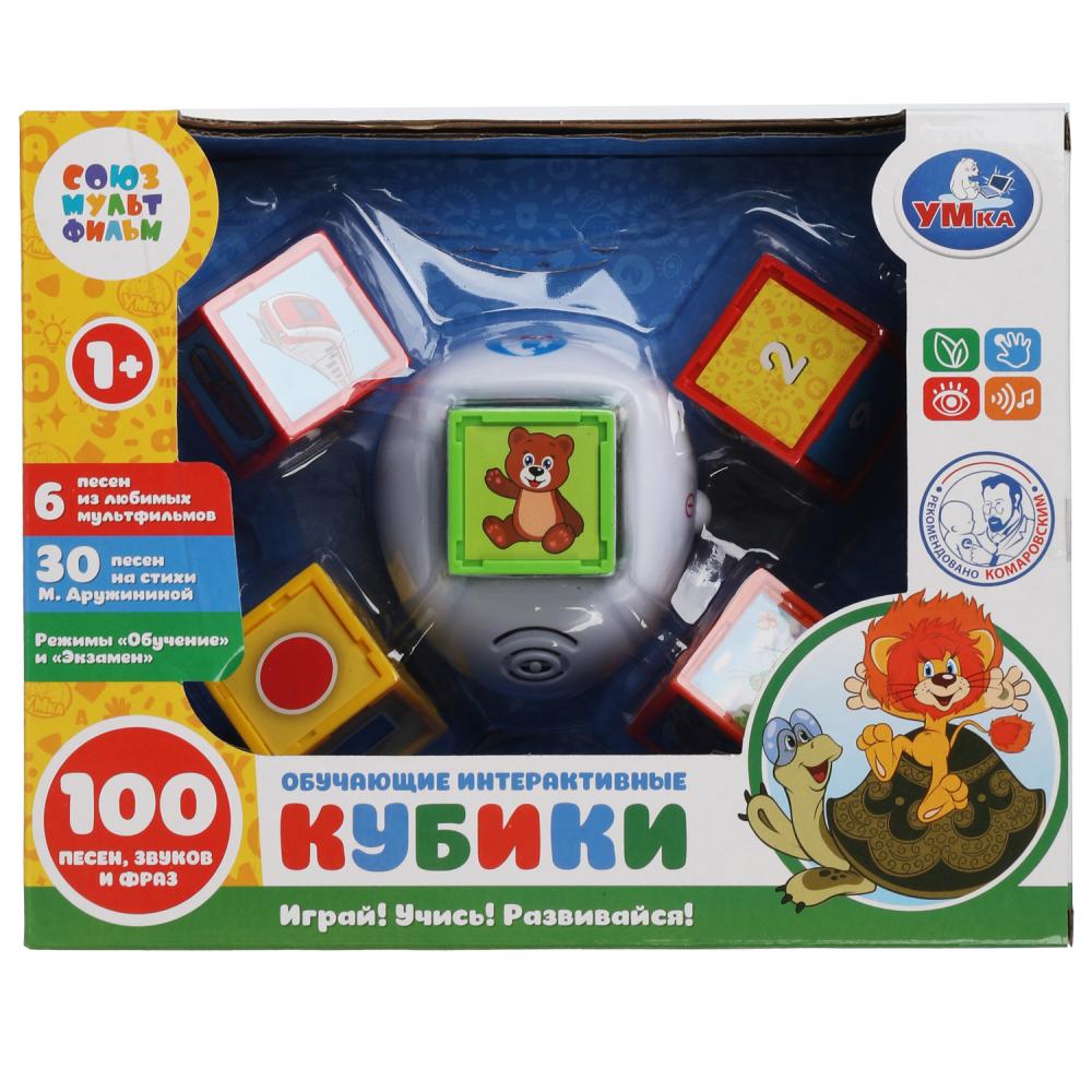 Интерактивная игрушка Умка Кубики Дружинина 100 песен, фраз, звуков, батарейки (HT777-R (36)), фото