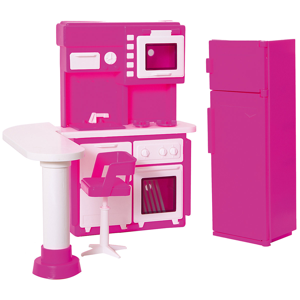мебель кухня для куклы розовая с 1388 огонек