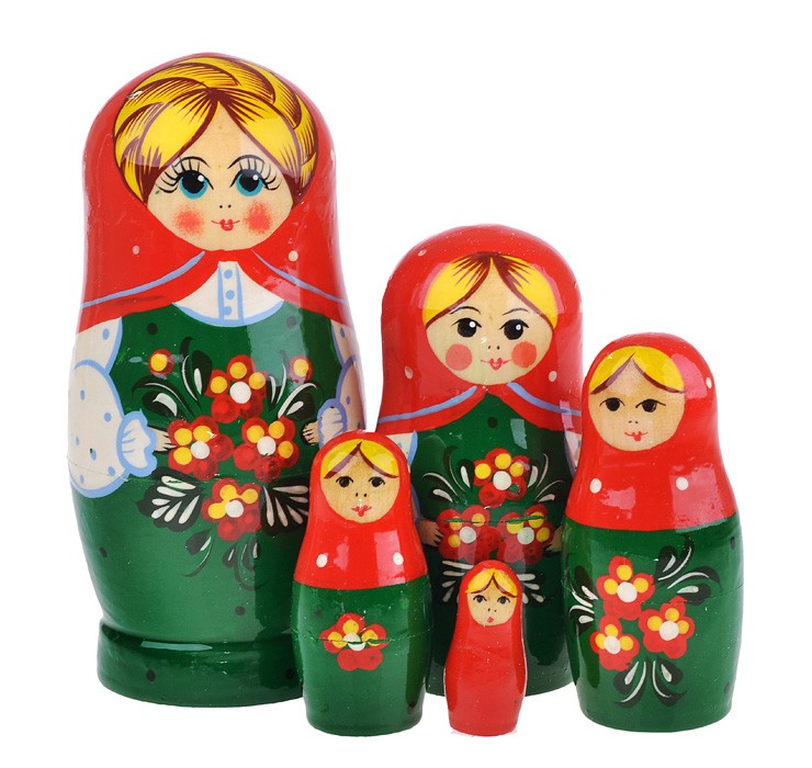 Картинка матрешек в ряд, мольбертом кисточками